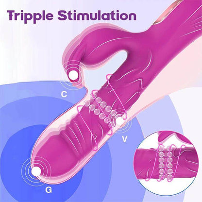 Beaded Rabbit Vibrator with Dual Motors & Clitoral Stimulation