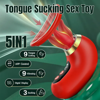 Wireless App-Controlled Clitoral & Nipple Licking Stimulator