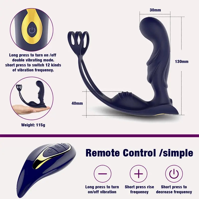 Blue Samurai Prostate Vibrating Sperm-Locking Ring