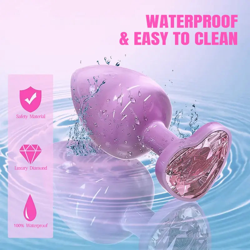 Violet Stainless Steel Jeweled Anal Plug