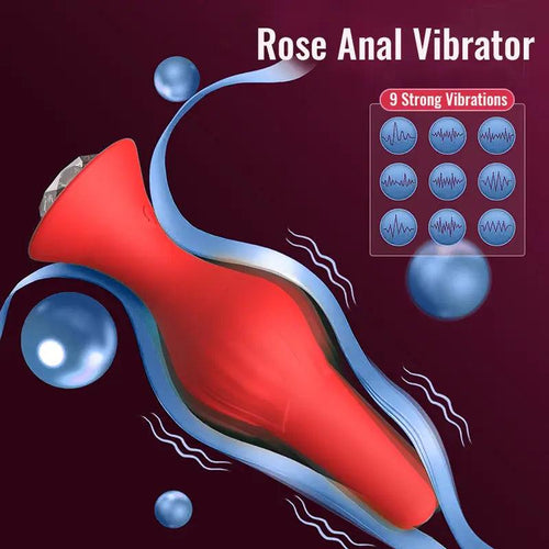 APP Silicone Rose Vibrating Anal Plug