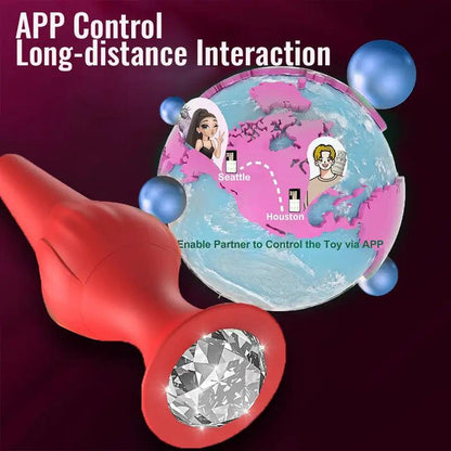 APP Silicone Rose Vibrating Anal Plug