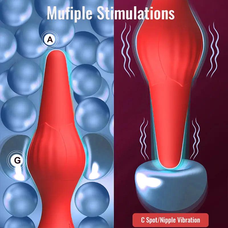 APP Silicone Rose Vibrating Anal Plug