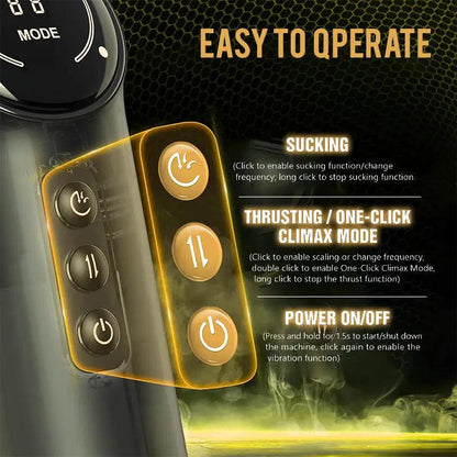 Automatic Digital Display Stretching Sucking Smart Heated Masturbation Cups