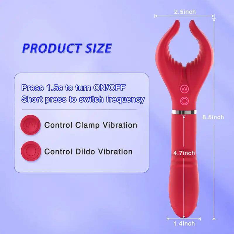 Y-Clitoral Clamp G-Spot Rose Vibrator