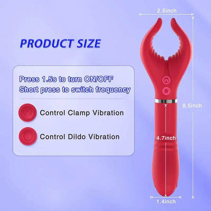 Y-Clitoral Clamp G-Spot Rose Vibrator