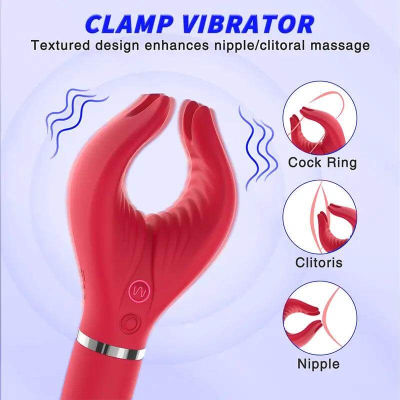 Y-Clitoral Clamp G-Spot Rose Vibrator