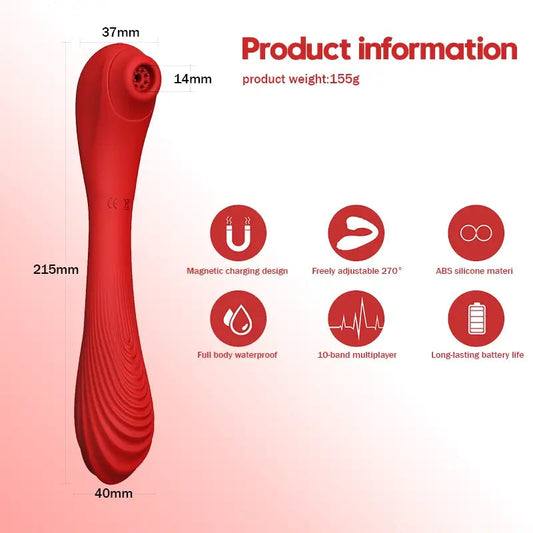 Bendable Sucking Stick Vibrator