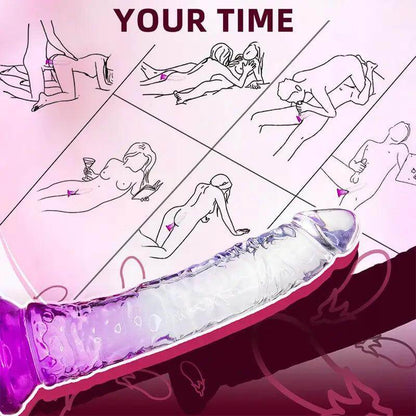 Clear Crystal Purple Dildo