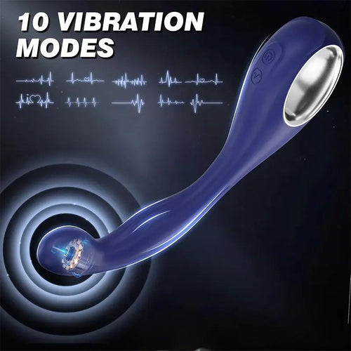 Blue Hollow-Ring Prostate Vibrator