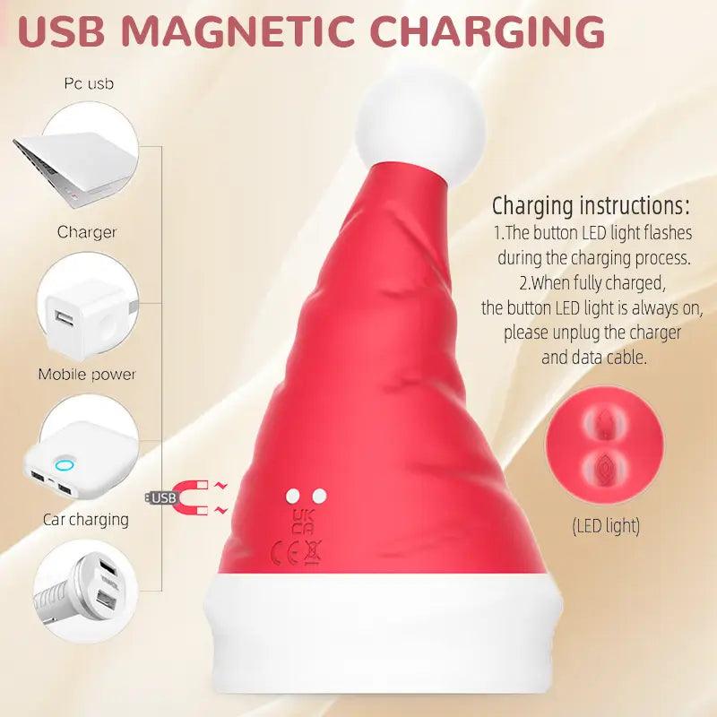 Christmas Hat Rolling Ball Vibrating Masturbator