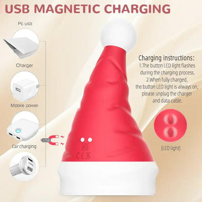 Christmas Hat Rolling Ball Vibrating Masturbator