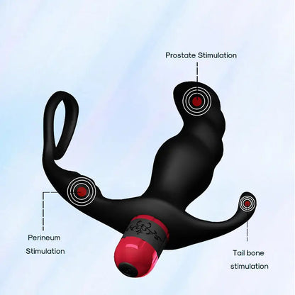 Bullet Vibrating Penis Ring with Prostate Massager
