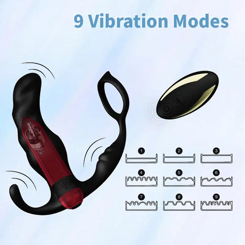 Bullet Vibrating Penis Ring with Prostate Massager