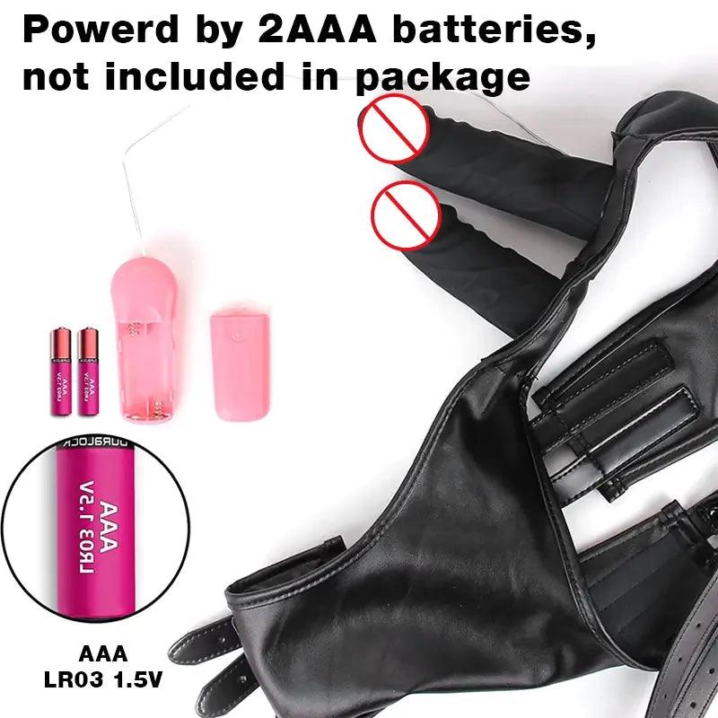 Wearable Vibrating Silicone Dildo Set Pants