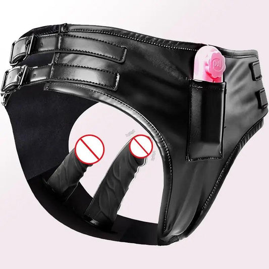 Wearable Vibrating Silicone Dildo Set Pants