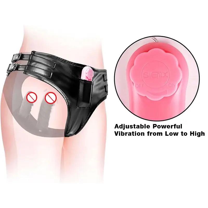 Wearable Vibrating Silicone Dildo Set Pants