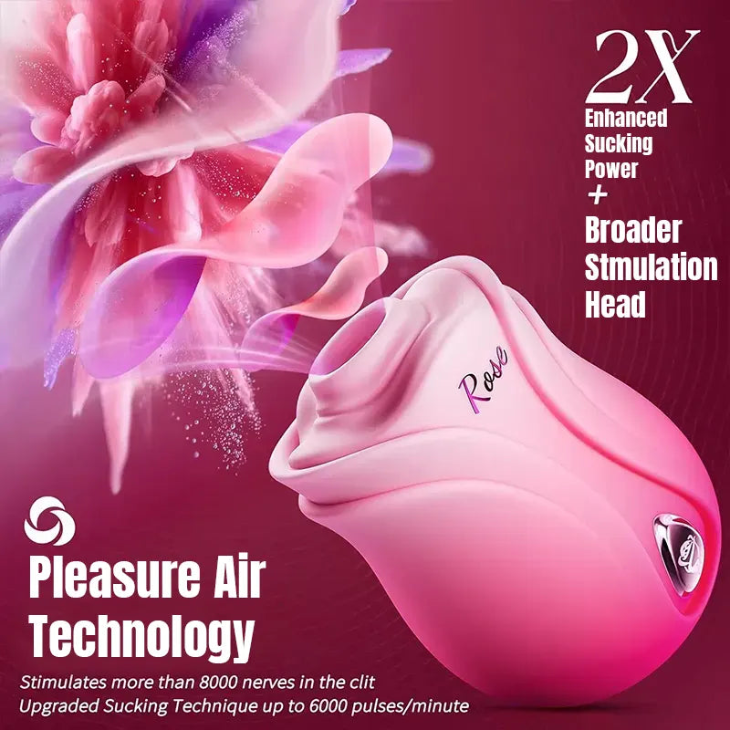 App-controlled 10 suction mode pink petal rose toy