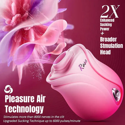 App-controlled 10 suction mode pink petal rose toy