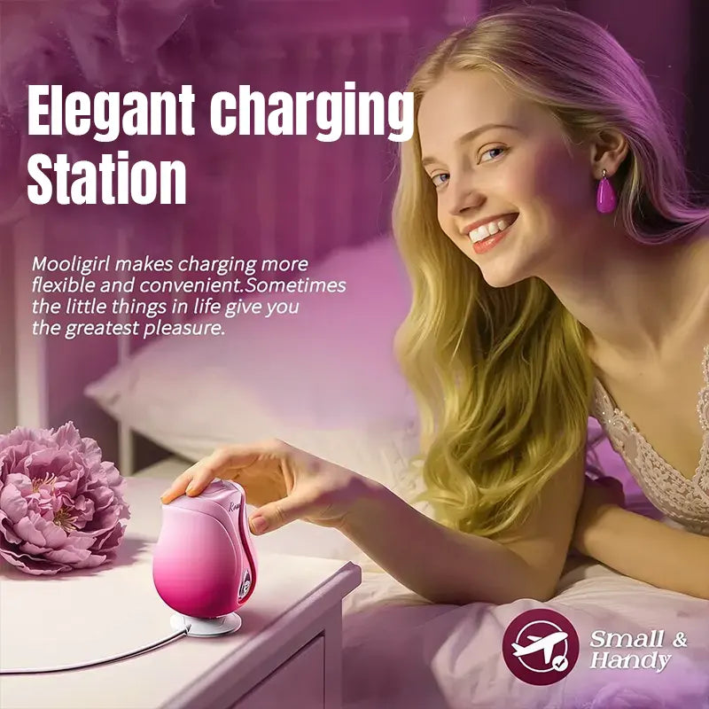 App-controlled 10 suction mode pink petal rose toy